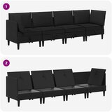  Set namještaja za dnevni boravak 4 pcs Crna Tkanina | shoptok.hr