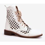 Zazoo Openwork Leather Boots 2695 White | shoptok.hr