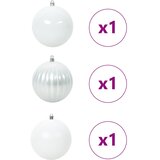  Set božićnih kuglica XXL 3 pcs Bijelo Plastika | shoptok.hr
