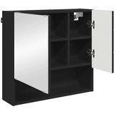 vidaXL Ogledalna omara s polico Črna 59 x 17 x 55 cm Konstruiran les | Shoptok.si