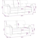  Set sofe 2 pcs Svjetlosiva Baršun - Svjetlosiva 2-sjedalo (140 cm) + 3-sjedalo | shoptok.hr