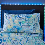 Catherine Lansfield Modra/siva otroška posteljnina za zakonsko posteljo iz mikrovlaken 200x200 cm Gamer – | Shoptok.si