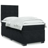 vidaXL Box spring postelja z vzmetnico črna 80x200 cm žamet | Shoptok.si
