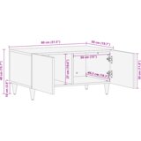 vidaXL Klubske mizice Rjava 80 x 50 x 40 cm Bambus in trdna mango les | Shoptok.si