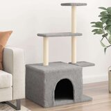vidaXL Mačje drevo s praskalniki iz sisala svetlo sivo 110 cm | Shoptok.si