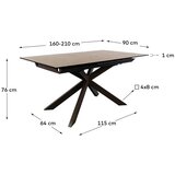 Kave Home Rjava raztegljiva jedilna miza s keramično ploščo 90x160 cm Atminda – | Shoptok.si