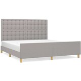  Posteljni okvir z vzglavjem svetlo siv 160x200 cm blago, (20906619) | Shoptok.si