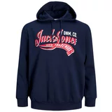Jack & Jones Plus Sweater majica tamno plava / crvena / bijela