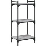  Regal za knjige s 3 razine siva boja hrasta 40x30x86 cm drveni | shoptok.hr