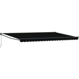 vidaXL Ročna retraktibilna tenda Črna 500x300 cm, Tenda zamenjava tkanine za okvir 5x3 m Črna | Shoptok.si