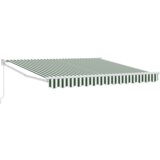 vidaXL Manualna UVLAČIVA Tenda Zelena i Bijela 350x250 cm | shoptok.hr