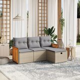 vidaXL 4-dijelni set vrtnih sofa s jastucima bež od poliratana | shoptok.hr