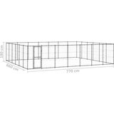 vidaXL vanjski kavez za pse čelični 50,82 m² | shoptok.hr