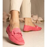 Gemre Pink women's perforated loafers with ornament Mensory | Shoptok.si