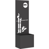 vidaXL Vrtno korito z dekorativno ploščo Črna 50 x 140 cm Mnogi jeklo | Shoptok.si