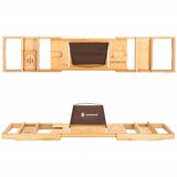  Bambusova polica za kadu, produživa 75–110,5 cm, s držačem za tablet | shoptok.hr