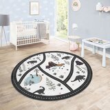 Mila Home Črna/bela pralna otroška igralna preproga ø120 cm Dino Park – | Shoptok.si