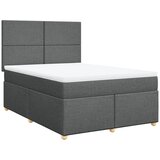 Maison Chic Box spring postelja - Vzmetna postelja z vzmetnico temno siva 140x200 cm blago SL5085, (21904355) | Shoptok.si