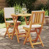 vidaXL 3-dijelna sklopska bistro garnitura s jastučićima od čvrstog bagremovog drva | shoptok.hr