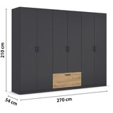 Boxxx OMARA ZA OBLAČILA, siva, hrast artisan Slike