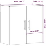 vidaXL Zidni ormarić boja staro drvo 60x31x60 cm od konstruiranog drva | shoptok.hr