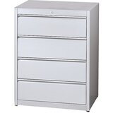 mauser Kartotečni predalnik, oprijemalne letve, 4 predali, mehak uvlek, 3 vrste, svetlo siva | Shoptok.si
