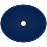 vidaXL Luksuzni ovalni umivaonik mat tamnoplavi 40 x 33 cm keramički | shoptok.hr