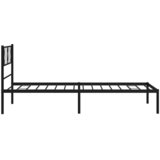  Metalni okvir za krevet s uzglavljem crni 90x200 cm | Eponuda.com