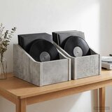  Kutija za LP ploče 2 kom. Betonska siva 18 x 32 x 18 cm | shoptok.hr