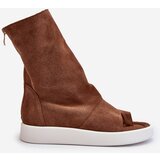 Zazoo Brown Women's Suede Sandals with Upper 3441 | shoptok.hr