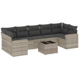 Maison Chic Seti vrtnega pohištva - Vrtna garnitura - Vrtni pohištvo set 8-delna z blazinami sv. siv poli ratan, (21800576) | Shoptok.si