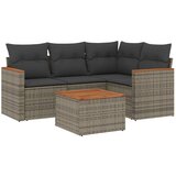  The Living Store Vrtna sedežna garnitura 5-delna z blazinami siv poli ratan - Vrtna Sedežna Garniture, (21463503) | Shoptok.si