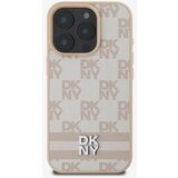 Dkny PU Leather Checkered Pattern and Stripe Zadní Kryt pro iPhone 16 Pro Pink Ovitek za telefon Vijolična | Shoptok.si