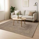  Tepih Isprepleteni Prirodna i crno 160 x 160 cm Juta | shoptok.hr