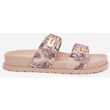 Boto Patterned Women's Platform Slippers Beige Sorina | shoptok.hr