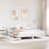 vidaXL Okvir kreveta bez madraca bijeli 200x200 cm od masivne borovine | shoptok.hr