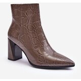 Kesi Leather patent heeled shoes SBarski Dark brown Cene