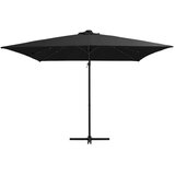 In Konzolni suncobran s čeličnom šipkom LED 250 x 250 cm crni | shoptok.hr
