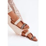 Boto Flat Women Sandals With Beads Leopard Beige Virona | ePonuda.com