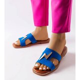  Leyra Blue Flat Sandals | Shoptok.si