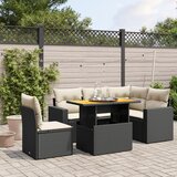  The Living Store Vrtna sedežna garnitura 6-delna z blazinami črna poli ratan - Vrtna Sedežna Garniture, (21472764) | Shoptok.si