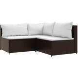 The Living Store Vrtna sedežna garnitura 3-delna z blazinami rjav poli ratan - Vrtna Sedežna Garnitura, (21462008) | Shoptok.si
