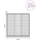  Gabion s žicom debljine 3,5 mm i mrežom 5x10 cm 150x50x150 cm | shoptok.hr