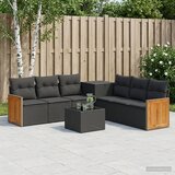 Set sofe 8 kom. Crna Poli Rattan i čelik | shoptok.hr