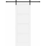  Klizna vrata Bijela i crna 83 x 232 cm Masivna borovina | shoptok.hr