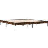  Okvir za krevet boja hrasta 200x200cm konstruirano drvo i metal | shoptok.hr