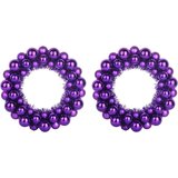 vidaXL Božični venci z kroglicami 2 pcs Lila 33 x 33 x 7 cm Polistiren | Shoptok.si