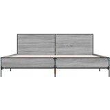  Posteljni okvir siva sonoma 180x200 cm inž. les in kovina | Shoptok.si