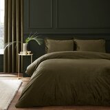 Catherine Lansfield Kaki zelena žametna posteljnina za zakonsko posteljo 200x200 cm Kingsley – | Shoptok.si