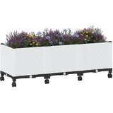  Vrtni saksija s kotačima Bijela 120 x 40 x 48 cm PP | shoptok.hr